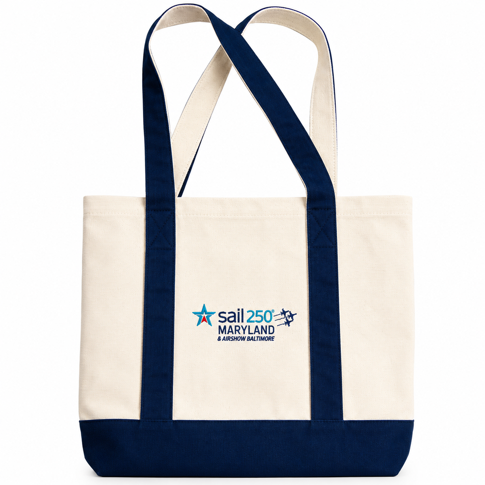 Sail 250 Maryland Primary Logo Canvas Tote Bags