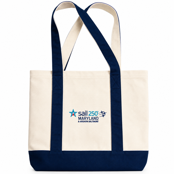 Sail 250 Maryland Primary Logo Canvas Tote Bags