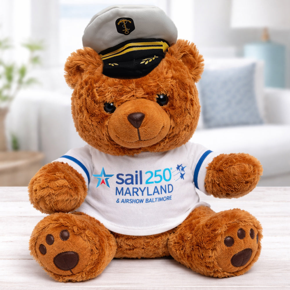 Sail 250 Logo MARYLAND Plush Bear with T-Shirt and Captain Hat
