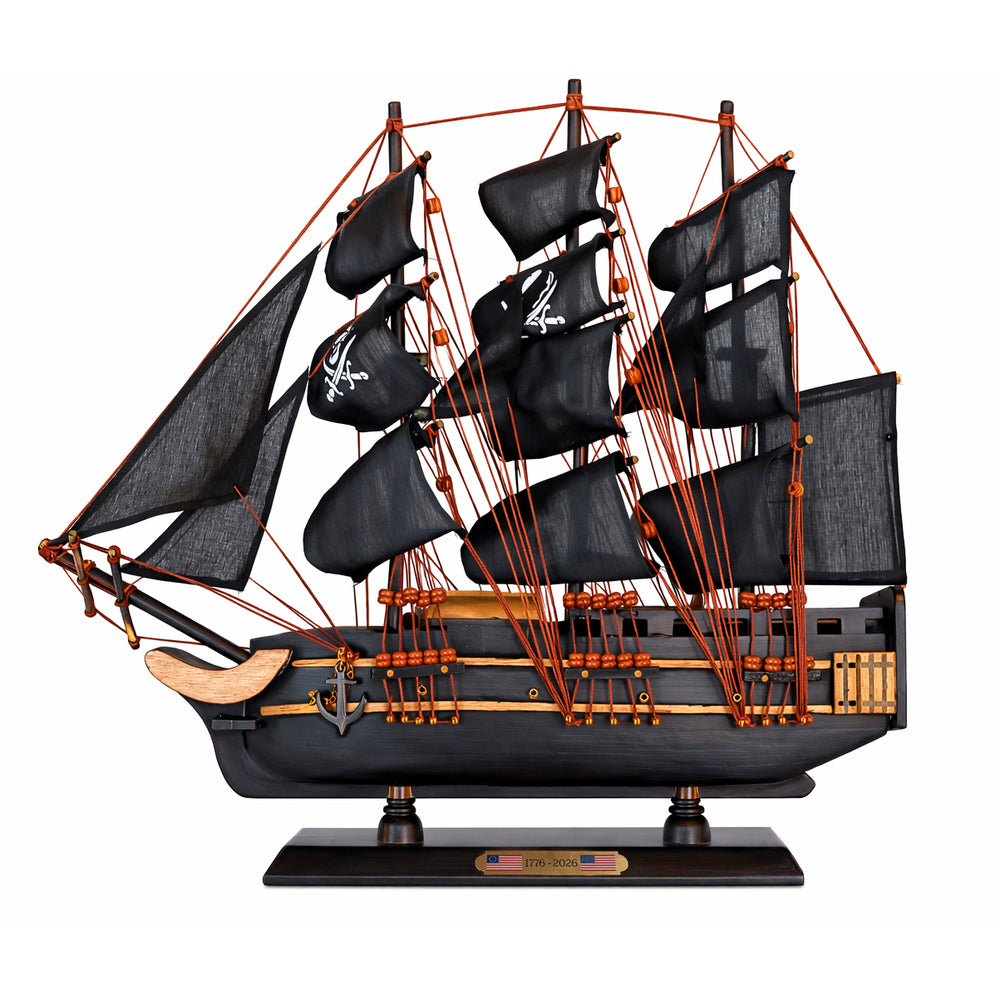 Tall Ship Black Pearl Pirate Miniature Model Ship 19" Length (Jumbo) Left Bow Facing