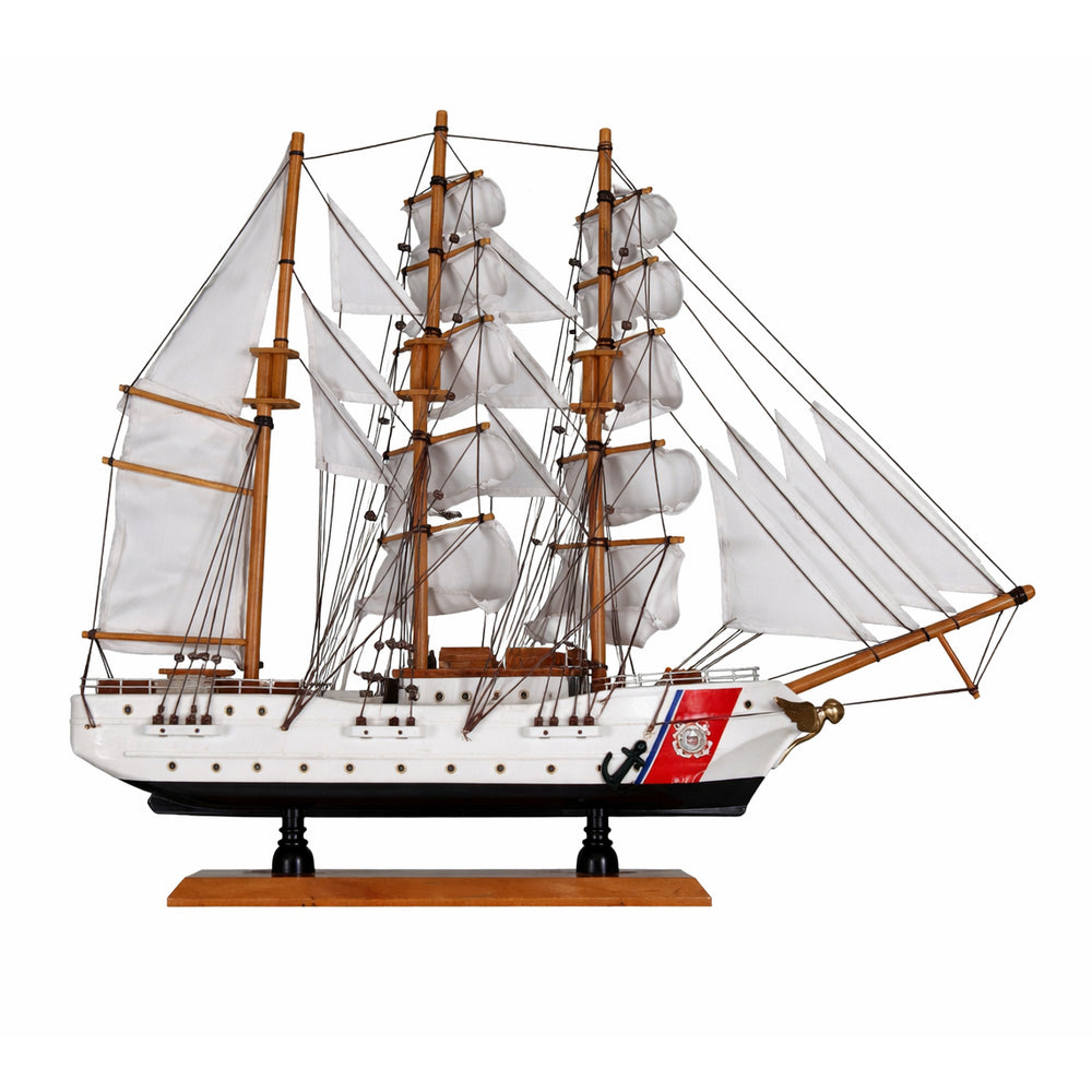 19" Length Tall Ship USCGC Eagle Miniature Model Ship Right Bow Facing