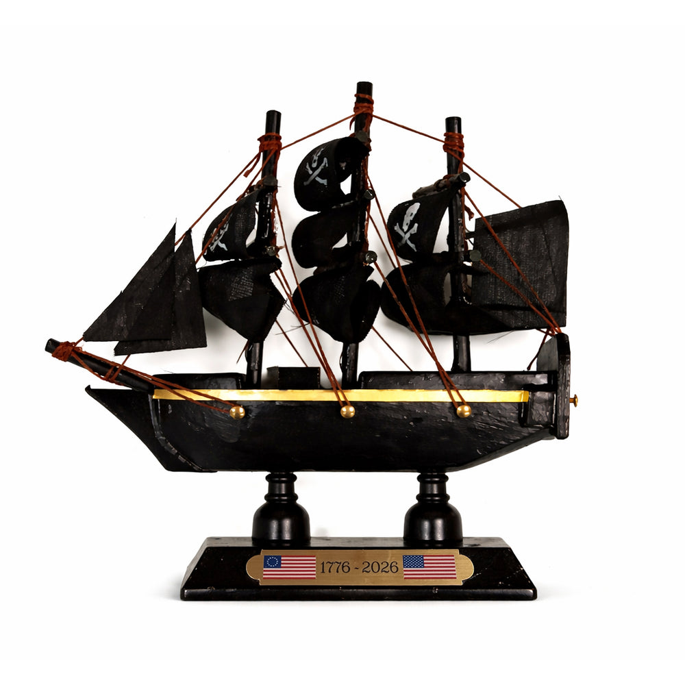 Tall Ship Black Pearl Pirate Miniature Model Ship 4" Length (Small) Left Bow Facing
