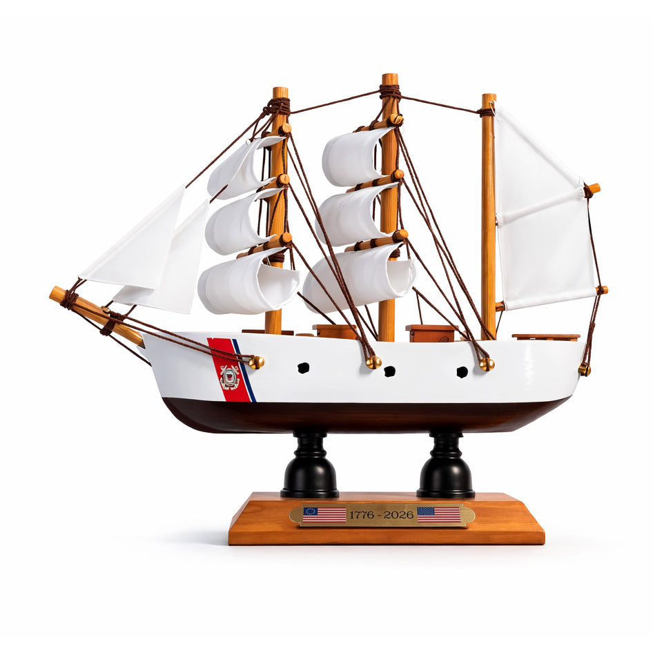 4" Length Tall Ship USCGC Eagle Miniature Model Ship Left Bow Facing
