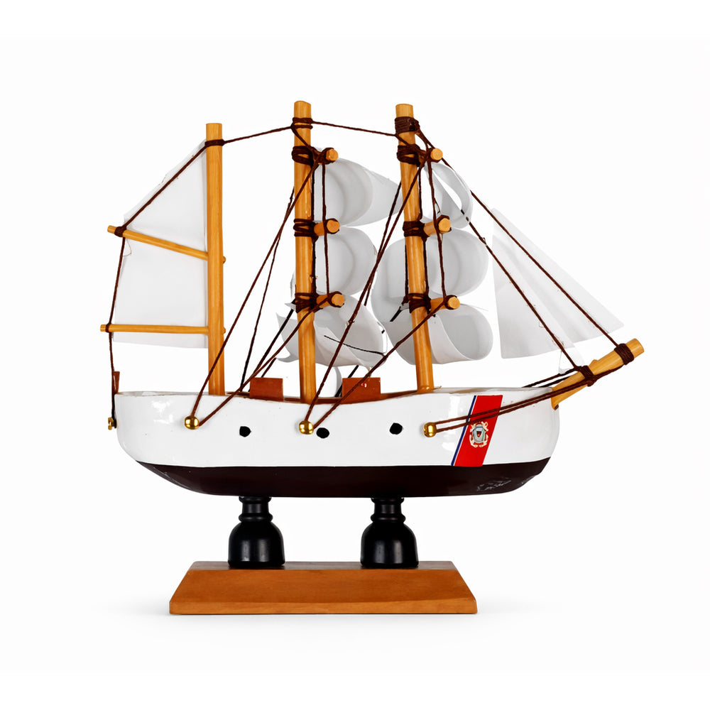 4" Length Tall Ship USCGC Eagle Miniature Model Ship Right Bow Facing