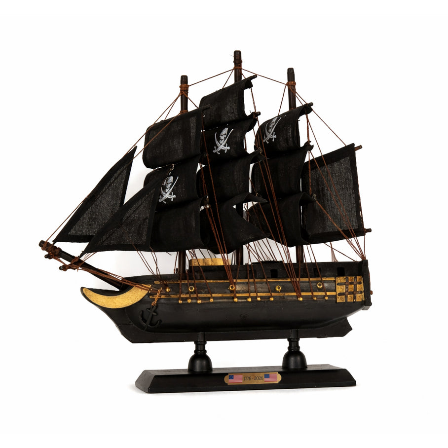 Tall Ship Black Pearl Pirate Miniature Model Ship 9" Length (Large) Left Bow Facing