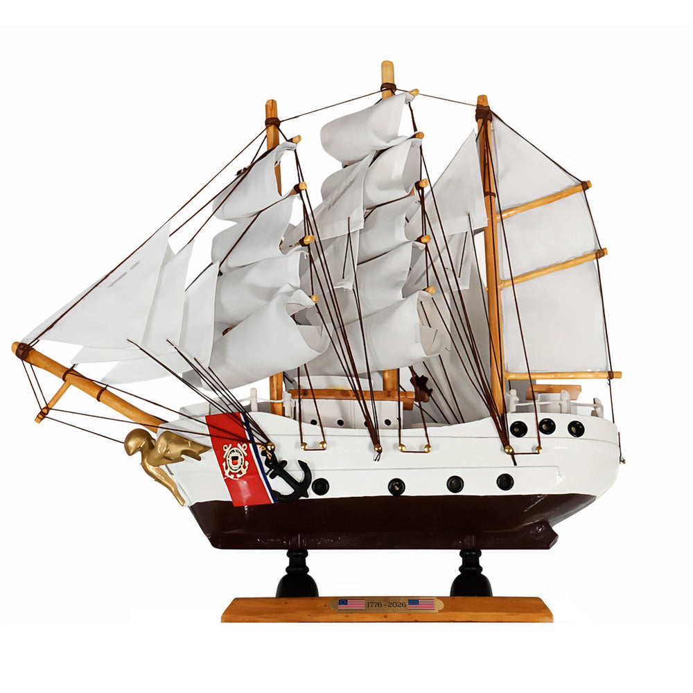 9" Length Tall Ship USCGC Eagle Miniature Model Ship Left Bow Facing