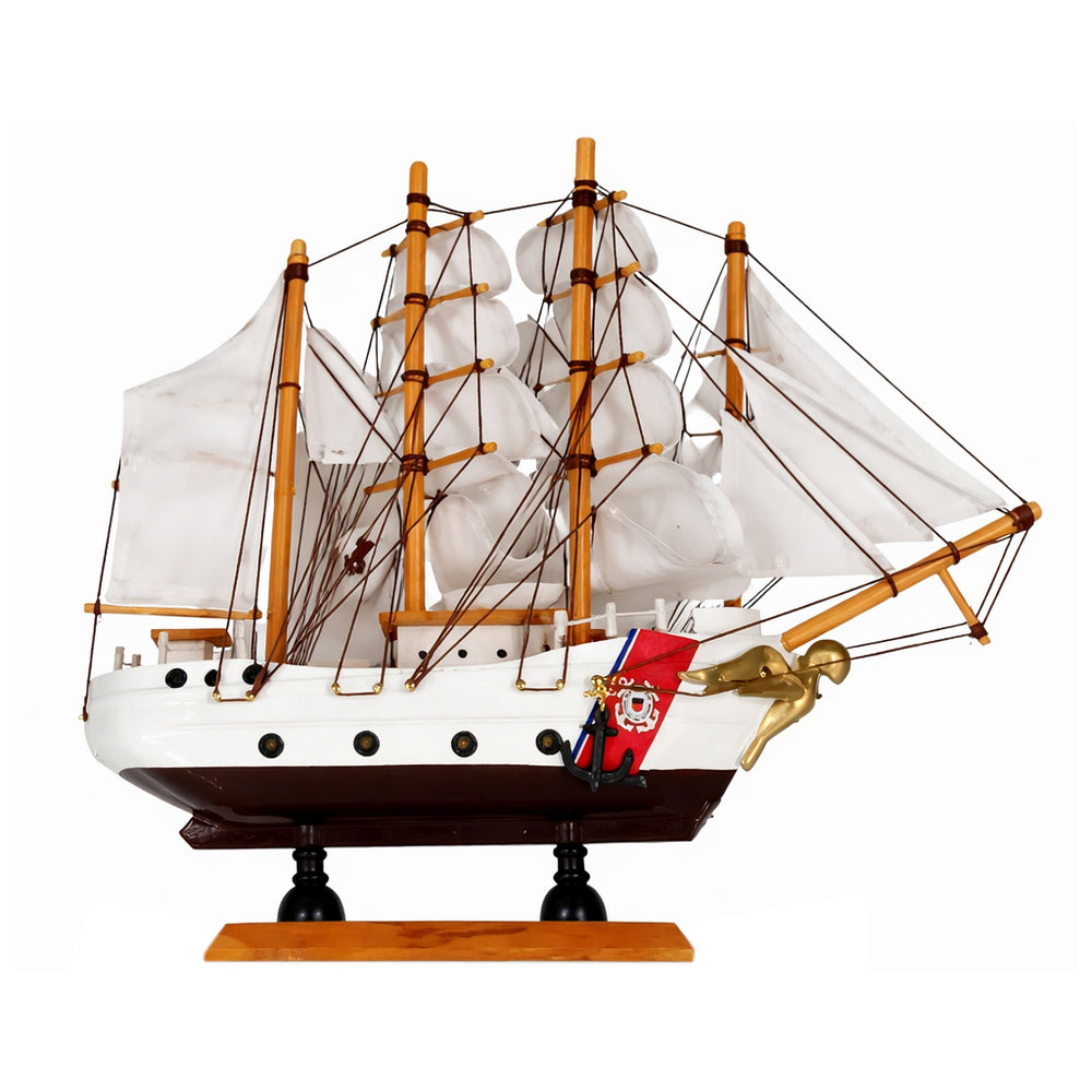 9" Length Tall Ship USCGC Eagle Miniature Model Ship Right Bow Facing