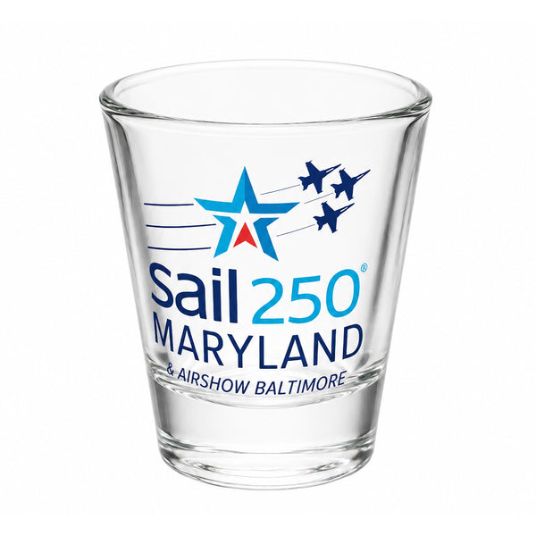 Sail250 Maryland Primary Logo Shot Glass Product View